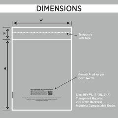 Transparent 12"x16"+2" Flap Bags